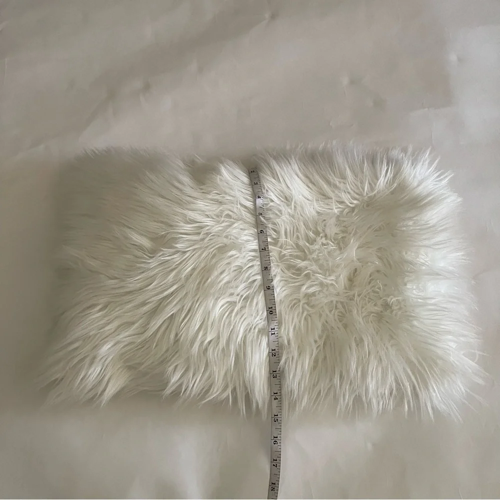 White Faux Fur Pillow Case Covers